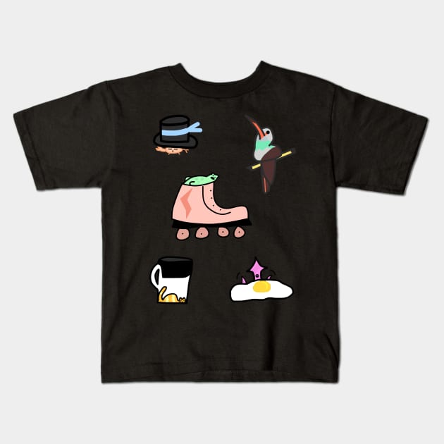 Tiny Animals & So On Kids T-Shirt by kaimedina